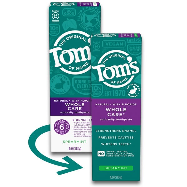 Oral Care | Toothpaste & Floss Tom's of Maine Natural Toothpaste With Fluoride, Spearmint hero