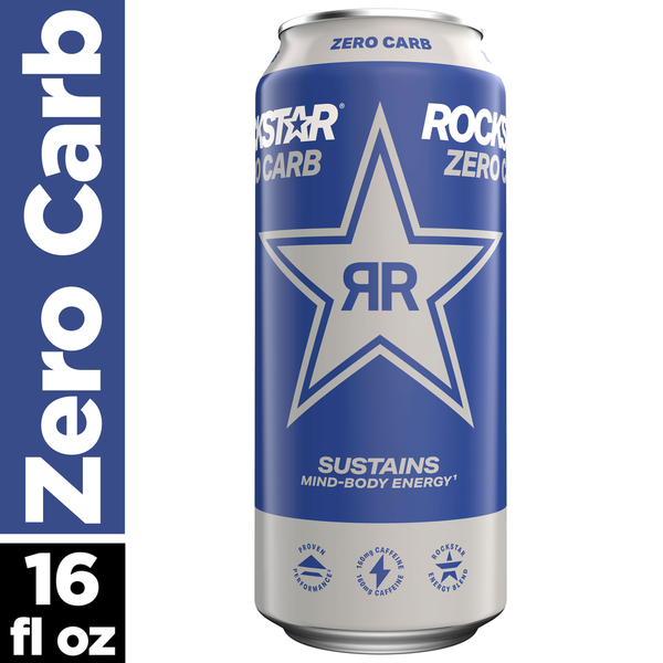 Energy & Sports Drinks Rockstar Zero Carb Sugar Free Energy Drink Green Tea Extract 16 Fl Oz hero