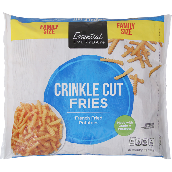 Frozen Appetizers & Sides Essential Everyday Fries, Crinkle Cut, Family Size hero