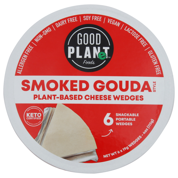 Soy & Lactose-Free GOOD PLANeT Foods Cheese Wedges, Plant-Based, Smoked Gouda Style hero