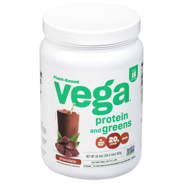 Protein & Meal Replacements Vega Protein & Greens Chocolate Protein Powder 16 Servings hero