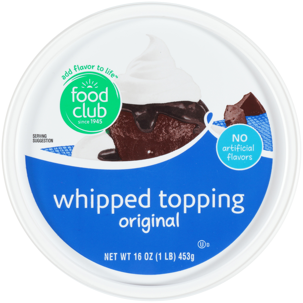 Frozen Dessert Food Club Original Whipped Topping hero