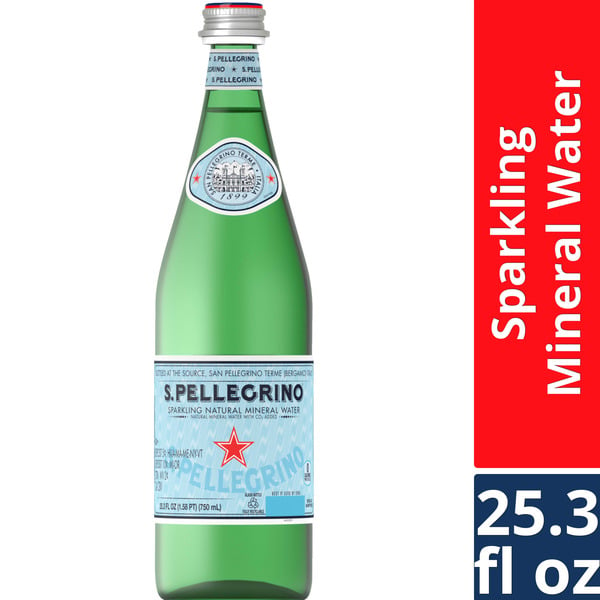 Water San Pellegrino Sparkling Natural Mineral Water Glass Bottle hero