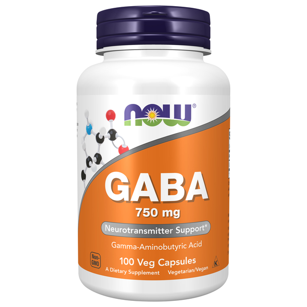 Sleep & Stress Aids NOW GABA 750 mg hero