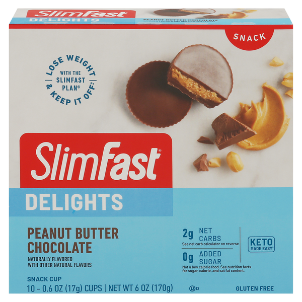 Protein & Meal Replacements SlimFast Snack Cup, Peanut Butter Chocolate, Delights hero