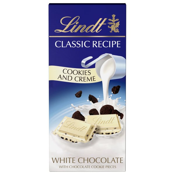 Candy & Chocolate Lindt Classic Recipe Cookies and Creme White Chocolate Candy Bar hero