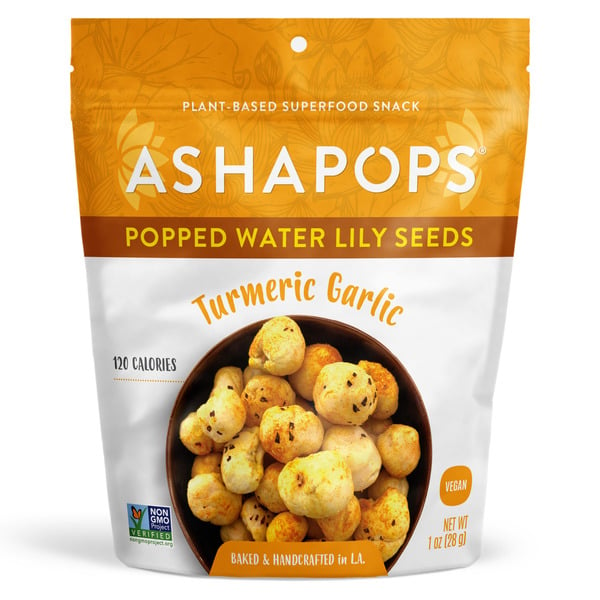 Chips & Pretzels AshaPops  Popped Water Lily Seeds Turmeric Garlic hero