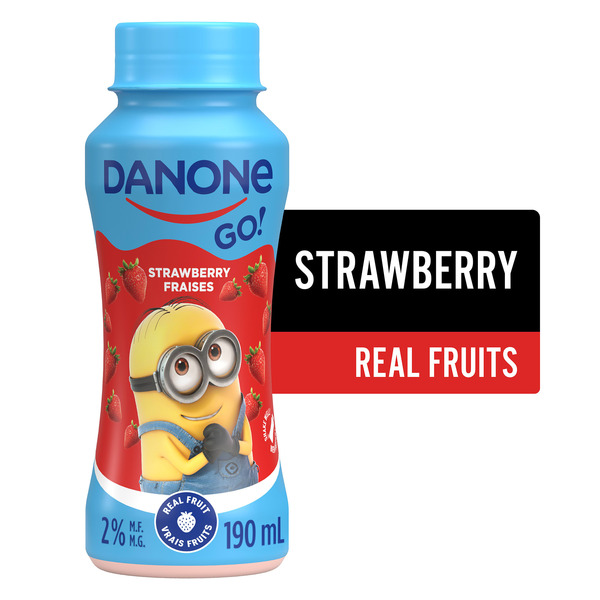 Danone Go ! Drinkable Yogurt, Strawberry, Made With Real Fruit, 2% M.F. hero