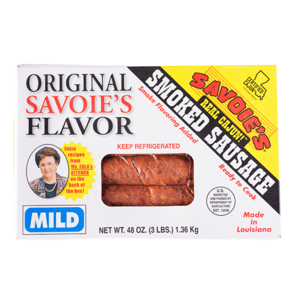 Hot Dogs, Bacon & Sausage Savoie's Mild Smoked Sausage Box hero