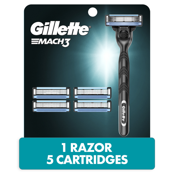 Shave Needs Gillette Mach3 Men's Razor Handle + 5 Blade Refills hero