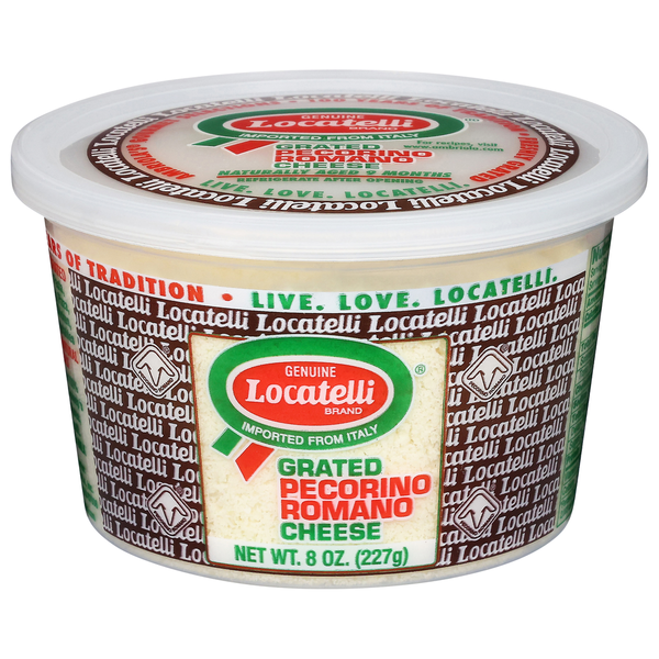 Specialty Cheeses Locatelli Cheese, Grated, Pecorino Romano hero