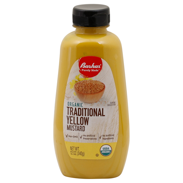 Condiments Bashas' Mustard, Organic, Traditional, Yellow hero