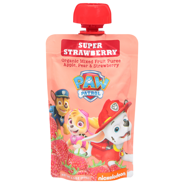 Packaged Vegetables & Fruits Paw Patrol Mixed Fruit Puree, Organic, Super Strawberry hero