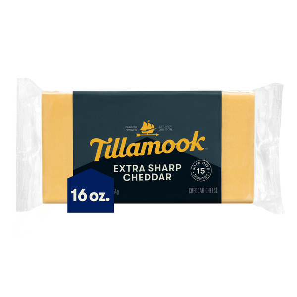 Packaged Cheese Tillamook Extra Sharp Cheddar Cheese Block hero