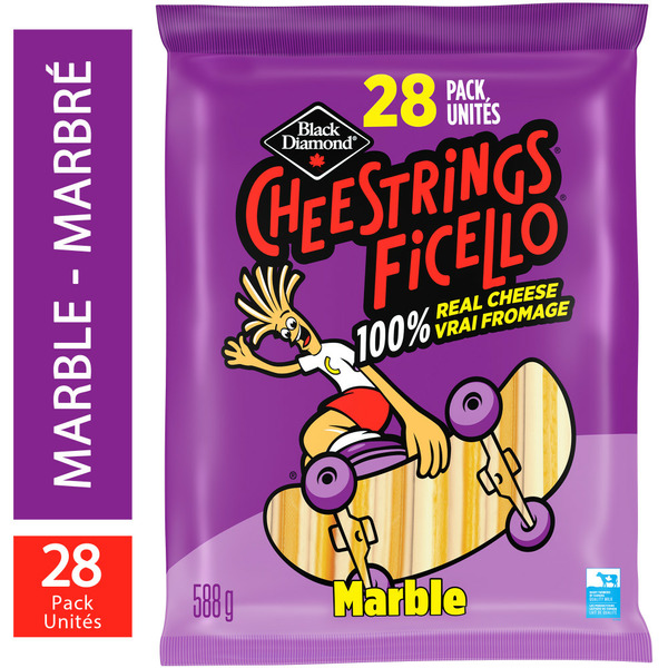 Packaged Cheese Black Diamond Cheestrings Ficello Marble Cheese hero