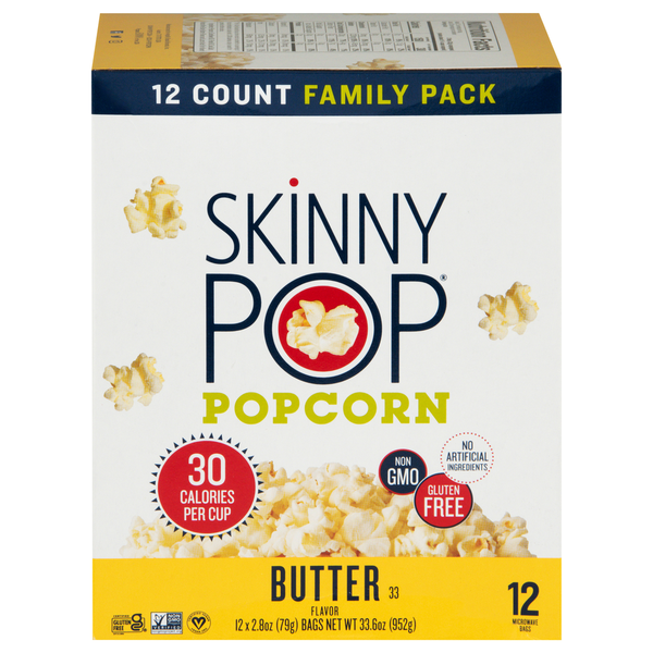 Popcorn & Jerky SkinnyPop Popcorn, Butter, Family Pack hero