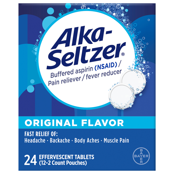 Digestion Alka-Seltzer Pain Reliever/Fever Reducer, Effervescent Tablets, Original Flavor hero