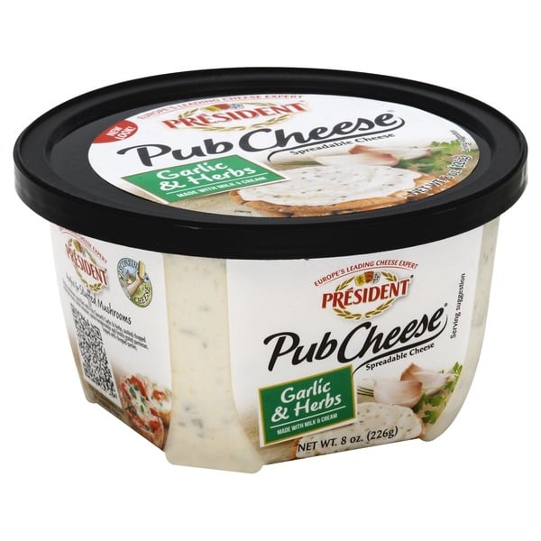 Packaged Cheese Président President Pub Cheese Garlic & Herbs hero