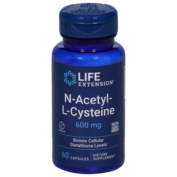 Vitamins & Minerals Life Extension N-Acetyl-L-Cysteine, 600 mg, Capsules hero