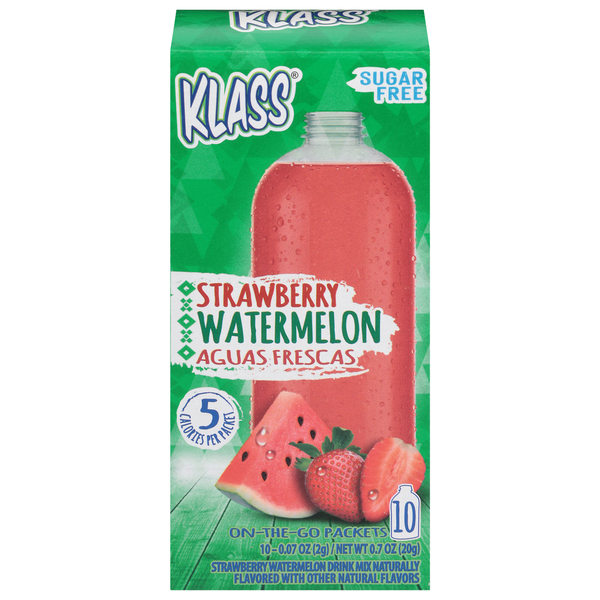 Cocoa & Drink Mixes Klass Flavored Drink Mix, Strawberry Watermelon, On-the-Go Packets hero