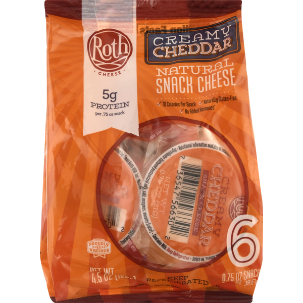 Specialty Cheeses Roth Creamy Cheddar Natural Snack Cheese hero