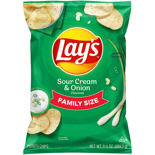 Chips & Pretzels Lay's Sour Cream & Onion Potato Chips hero