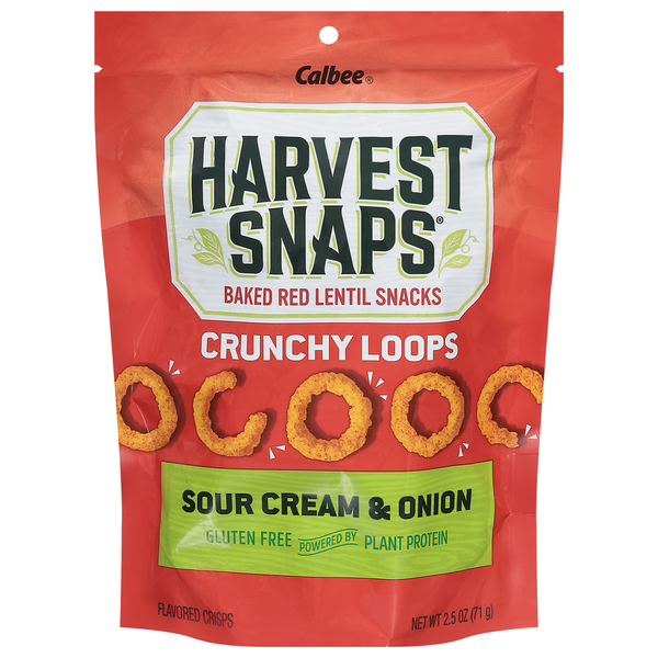 Harvest Snaps Flavored Crisps, Sour Cream & Onion, Crunchy Loops hero