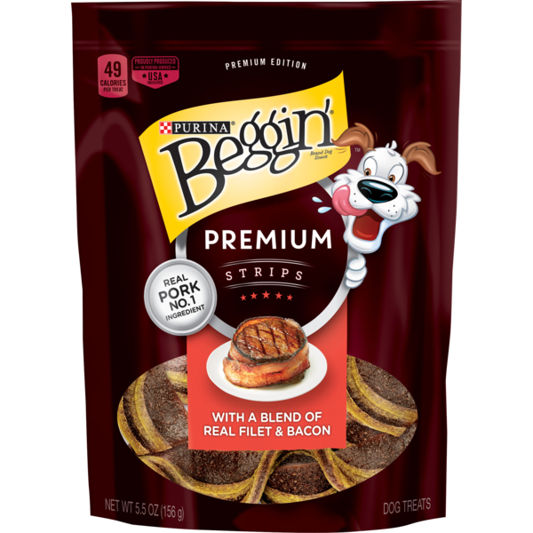 Dog Food & Care Purina Beggin' Made in USA Facilities Dog Treats, Premium Strips with Real Pork hero