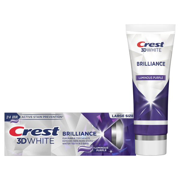 Oral Hygiene Crest 3D White Brilliance Luminous Purple Teeth Whitening Toothpaste hero