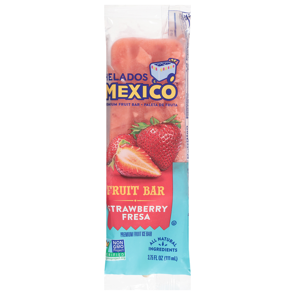 Frozen Dessert Helados Mexico Fruit Ice Bar, Premium, Strawberry hero