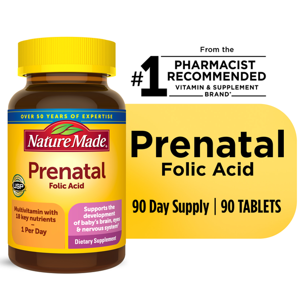 Vitamins & Supplements Nature Made Prenatal Multivitamin with Folic Acid Tablets hero