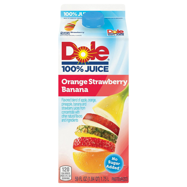 Juice & Nectars Dole 100% Juice, Orange Strawberry Banana hero