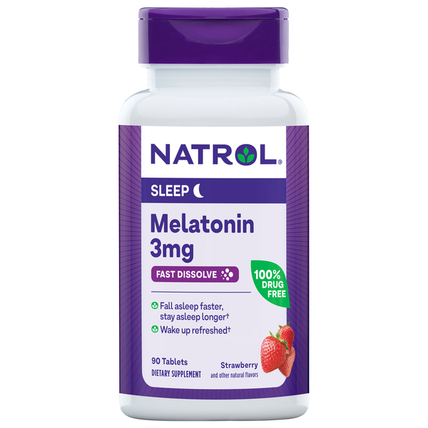 Vitamins & Supplements Natrol Melatonin, 3 Mg, Strawberry, Tablets hero