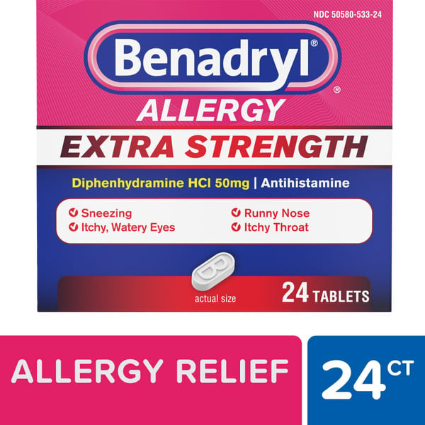 Cold, Flu & Allergy Benadryl Extra Strength Antihistamine Allergy Relief Tablets hero