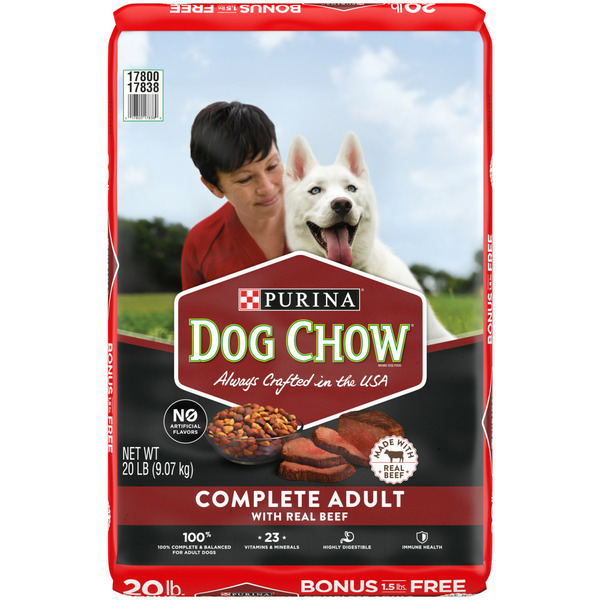 Water, Seltzer, Sparkling Water Purina Dog Chow Dry Dog Food, Complete Adult With Real Beef hero