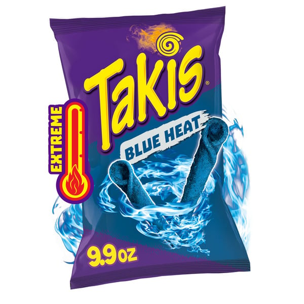 Chips & Pretzels Takis Blue Heat Rolled Tortilla Chips Bag hero