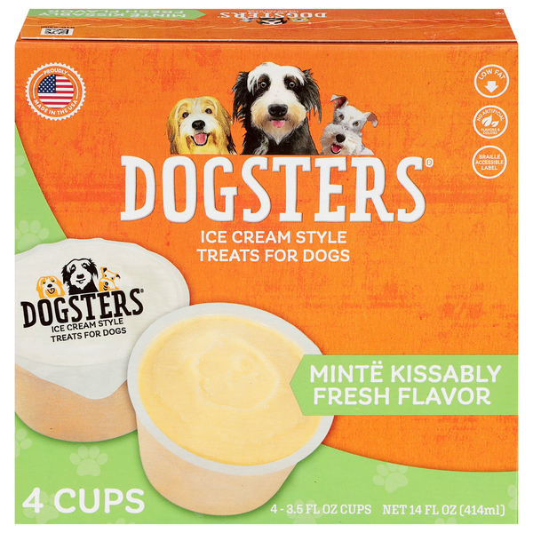 Dog Food & Care Dogsters Ice Cream Style Treats For Dogs, Minte Kissably Fresh hero