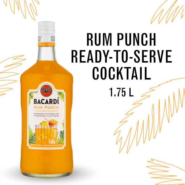 Pre-Mixed Cocktails Bacardí® Rum Punch Ready to Serve Premium Rum Cocktail, Gluten Free hero