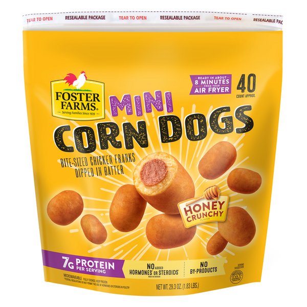 Frozen Appetizers & Sides Foster Farms Mini Chicken Corn Dogs hero