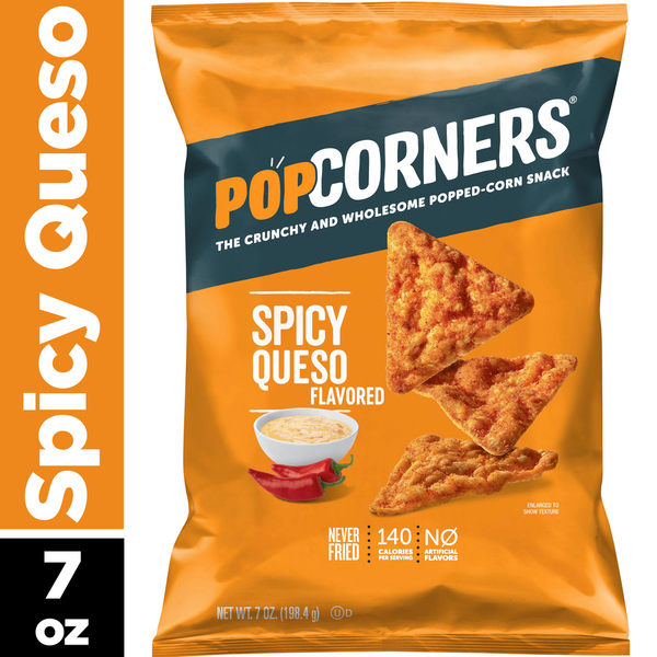 Popcorn & Jerky PopCorners Popped Corn Snacks, Spicy Queso hero