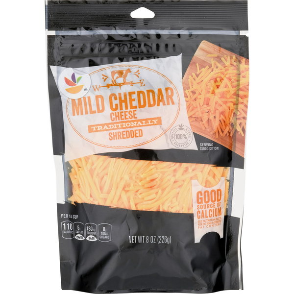 Packaged Cheese Store Brand Cheese, Mild Cheddar, Traditionally Shredded hero