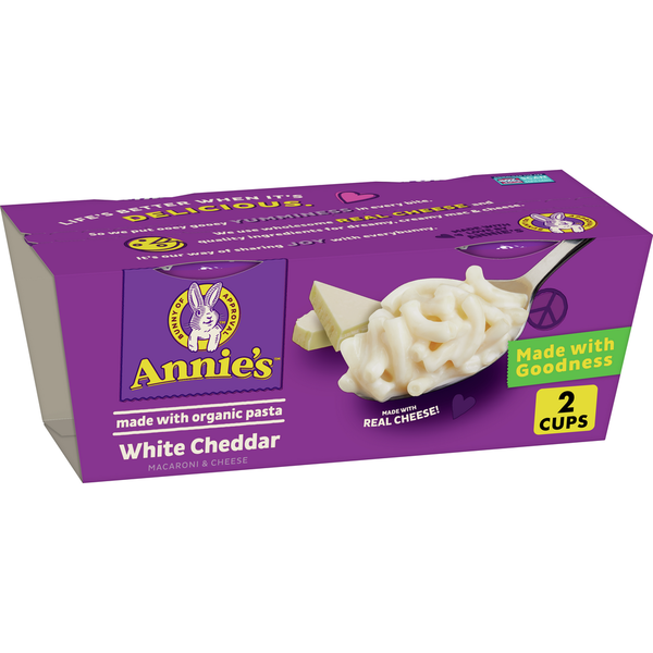 Instant Foods Annie's White Cheddar Microwave Mac and Cheese Cups hero