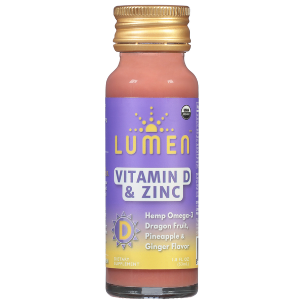 Lumen Vitamin D & Zinc, Hemp Omega-3, Dragon Fruit, Pineapple & Ginger Flavor hero