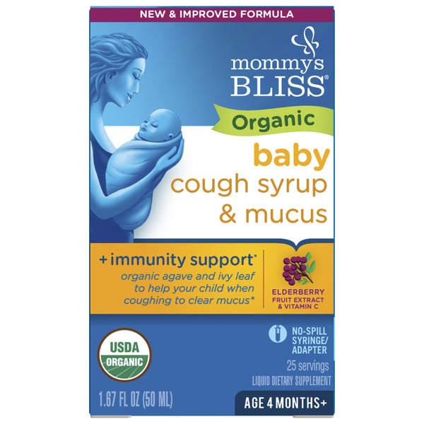 Cold, Flu & Allergy Mommy's Bliss Organic Baby Cough Syrup & Mucus + Immunity Support hero