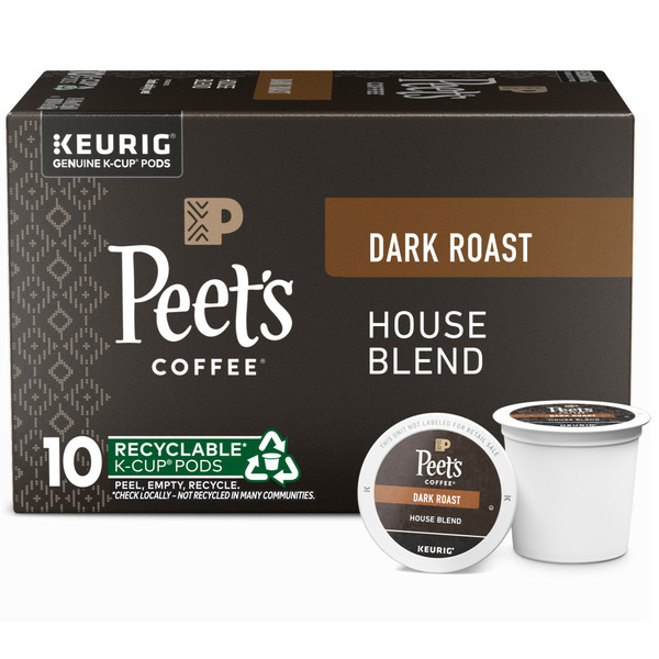 Coffee Peet's Coffee House Blend, Dark Roast Ground Coffee, Bag hero