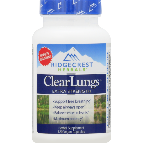 Vitamins & Supplements Ridgecrest Herbals ClearLungs ClearLungs, Extra Strength, Vegan Capsules hero