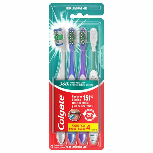 Oral Hygiene Colgate 360 Medium Toothbrushes Pack hero