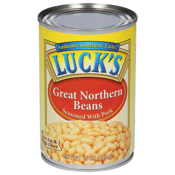 Canned Meals & Beans Luck's Great Northern Beans, Seasoned with Pork hero