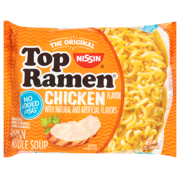 Dry Pasta & Noodles Nissin Top Ramen Chicken Flavor Noodle Soup hero