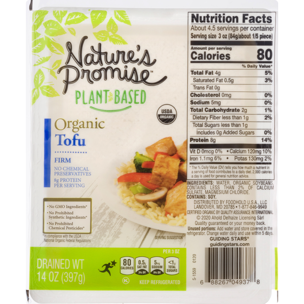 Tofu & Meat Alternatives Nature's Promise Organic Firm Tofu hero